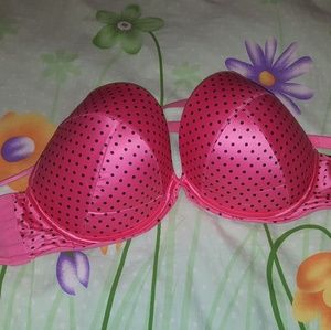 Pink polka dot 38F Cacique convertible bra
